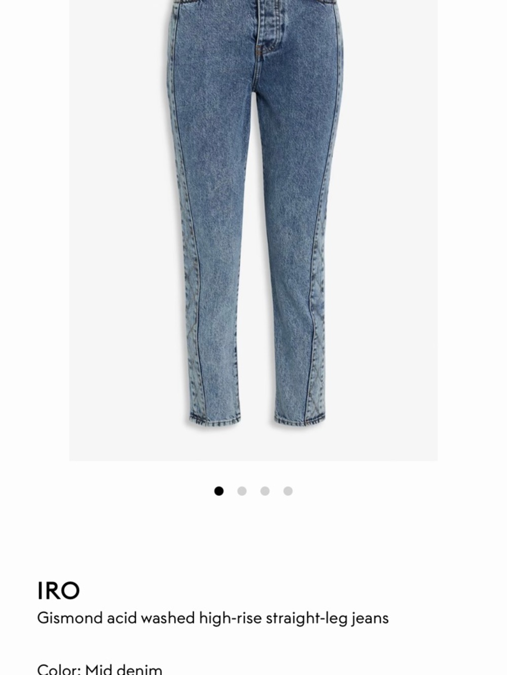 IRO Gismond High Rise Straight Leg Jeans Acid Wash Blue Size 24